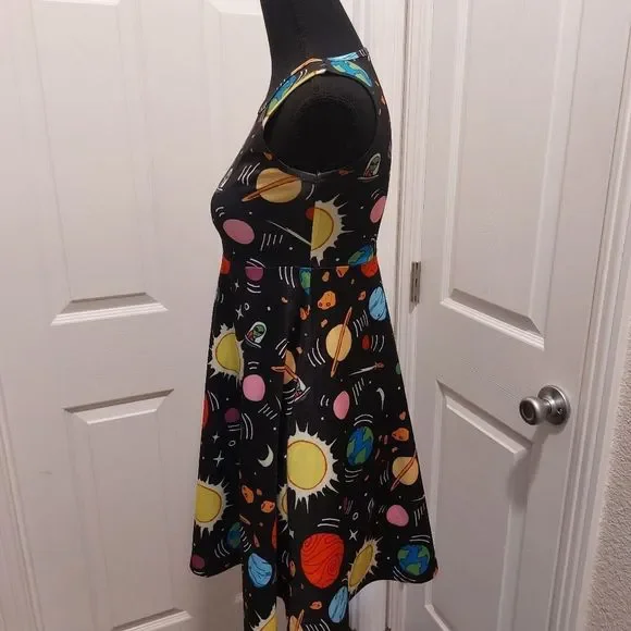 Funnycokid Girls Solar System Theme With Et. Sleeves Dress szXL - Picture 4 of 6